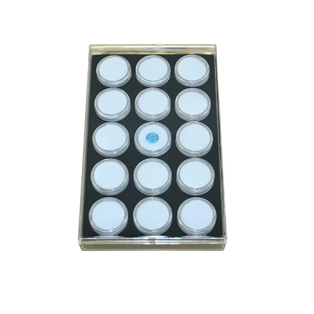 Clear Gemstone Jewelry Storage Box Gems Display Tray Beads Piercing Jewellery Organizer Stone Carrying Case organizador de joyas