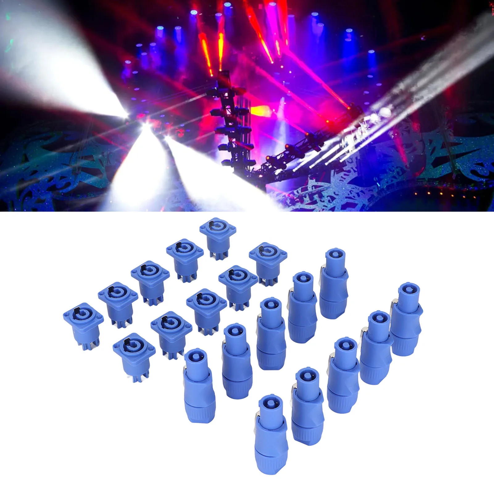 Power Connector 10 Sets 3 Pin Power Connector Professional Stage Light Power Cable Plug for LED Large Screen Speaker 250V 20A
