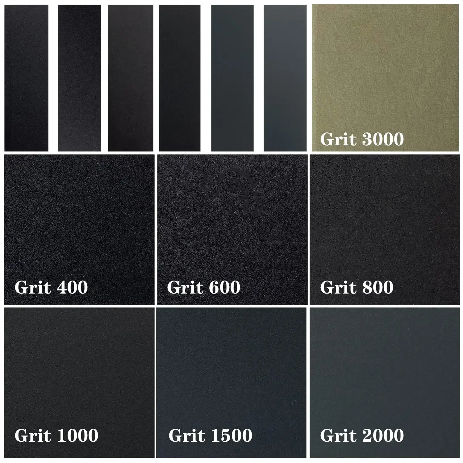 3.5”x 1” Mini Sandpaper Kit with Hook and Loop Sanding Block 71 Pcs Assorted 400/600/800/1000/1500/2000/3000 Grits for Polishing