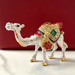 2026 Camel Animal Figurine Sculpture Trinket Box Crystal Enamel Camel Jewelry Box Ring Holders Gift Dresser Table Decor