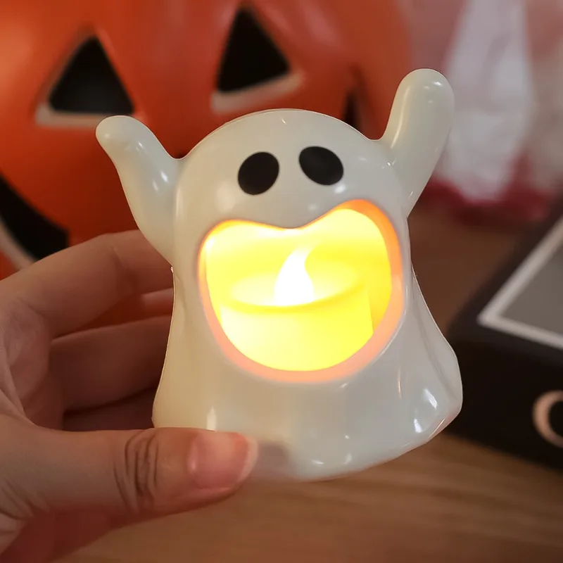 6/1PCS Halloween Night Light Cute Ghost LED Flameless Electric Candles Lamp Halloween Party Decoration Festive Gifts Kids Favors