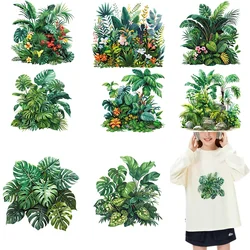 Parche para planchar plantas de la selva Tropical, transferencia de calor para ropa de niños, transferencia dtf, listo para presionar