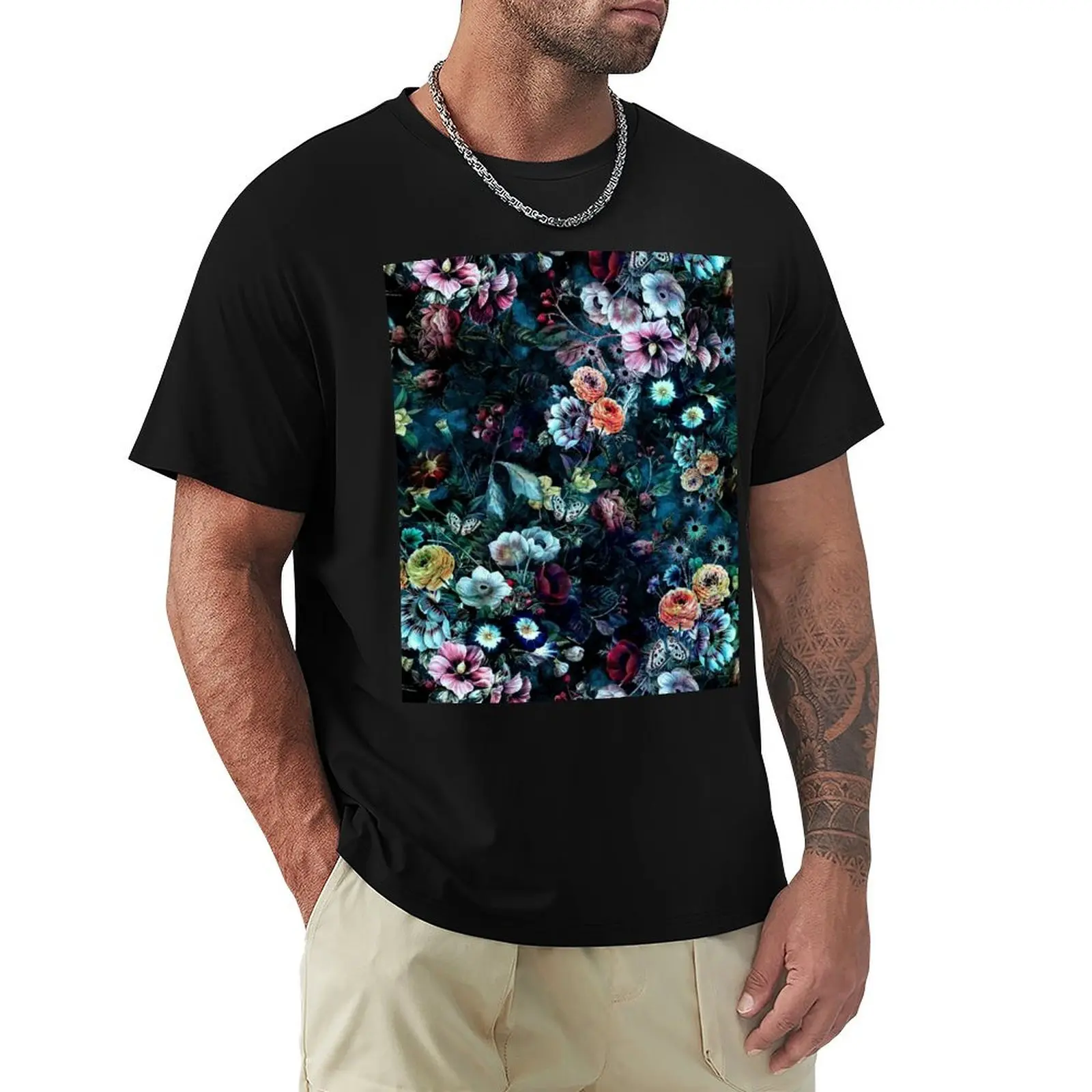 

Night Garden T-Shirt Quick Dry Outdoor Sports T-Shirt