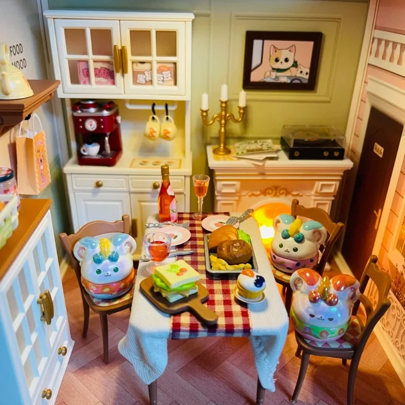 Er zijn beesten, mini-feestpoppen, blinde tassen, blinde dozen, tweede kogel schattige poppencadeaus, handgemaakte desktopornamentenset schattig