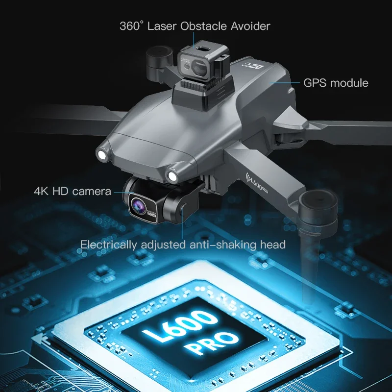 New L600 PRO 4K HD Dual Camera Drone Visual Obstacle Avoidance Brushless Motor GPS 5G WIFI RC Dron Professional FPV Quadcopter