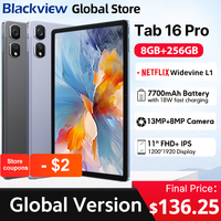 Blackview Tab 16 Pro Tablet 8GB+256GB 11'' FHD+ Display 7700mAh Battery Android 14 Widevine L1 Unisoc T616 Tablet Pad PC