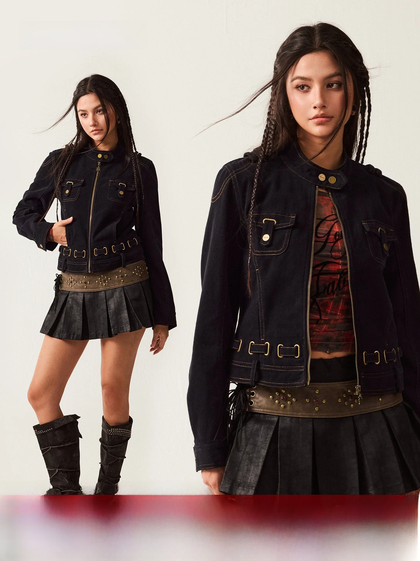 

Новая куртка BeerBro Journey из хлопка для женщин, приталенная, с эффектом двухслойности, в байкерском стиле, для дерзких девушек, с эффектом выцветания и цветовыми блоками.