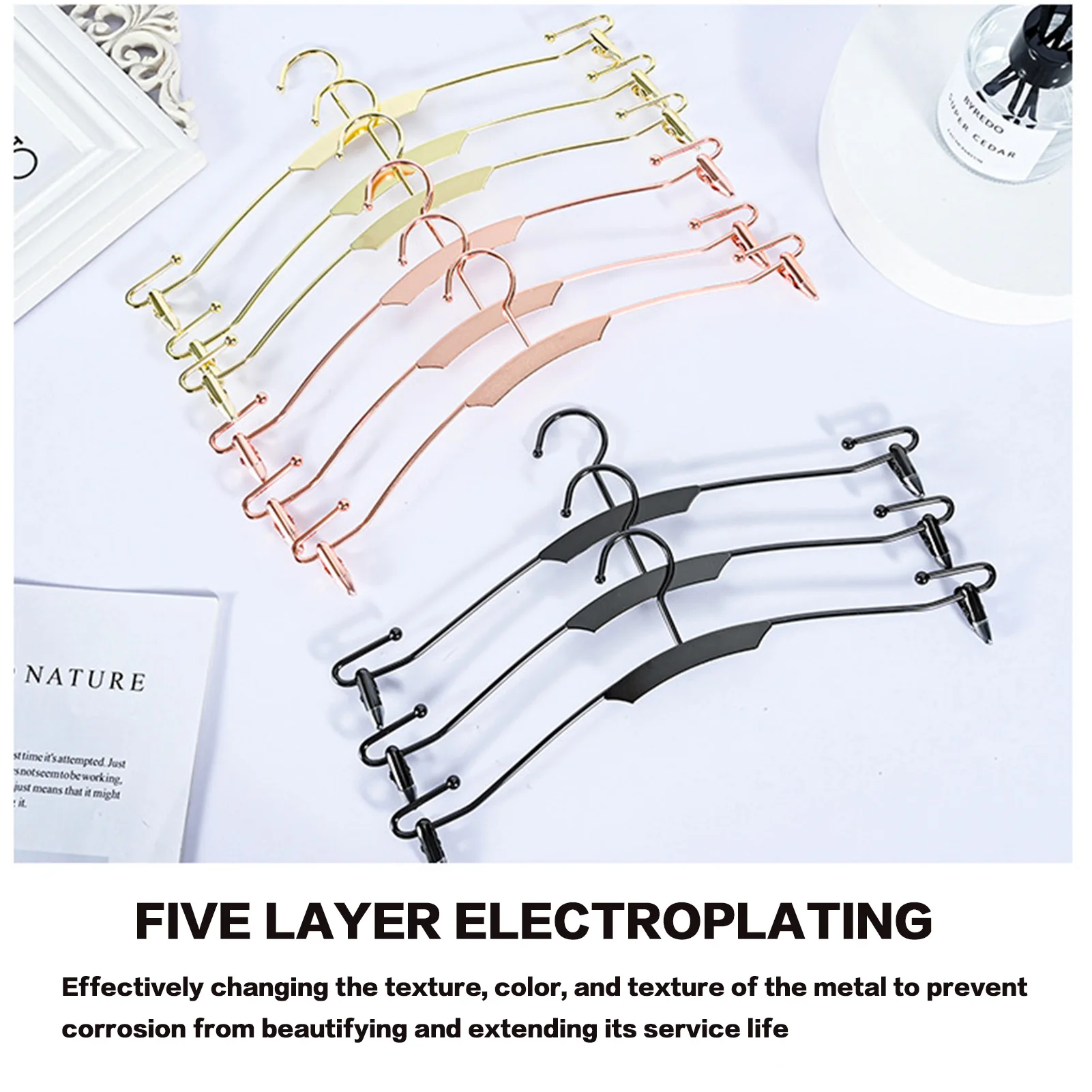 10pcs Metal Clothes Hangers Pants Racks Multi-purpose Skirt Racks For Clothes Drying Wardrobe Clip Anti-slip Clothes Hanger