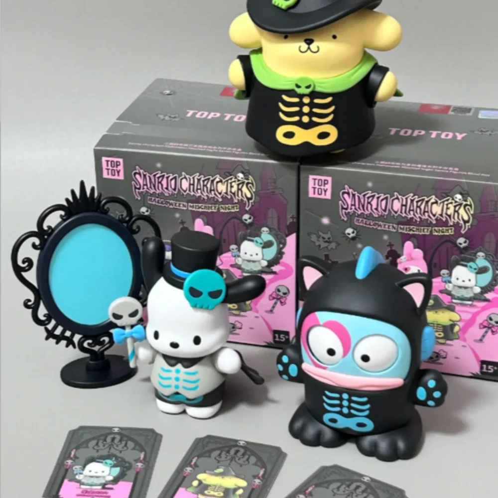 

Hello Kitty Pompompurin Family Halloween Mischief Night Series Blind Box Figure Collectible Toys Trendy Gifts
