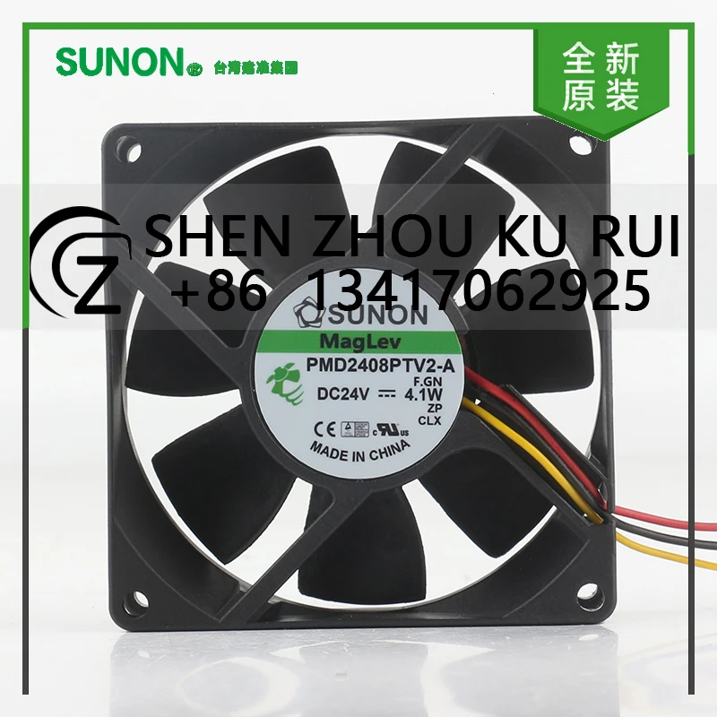 

New original Sunon 5V 12V 48V DC 24V 4.1W AC EC 8025 80X80X25MM 8CM double ball converter three-wire PMD2408PTV2-A cooling fan