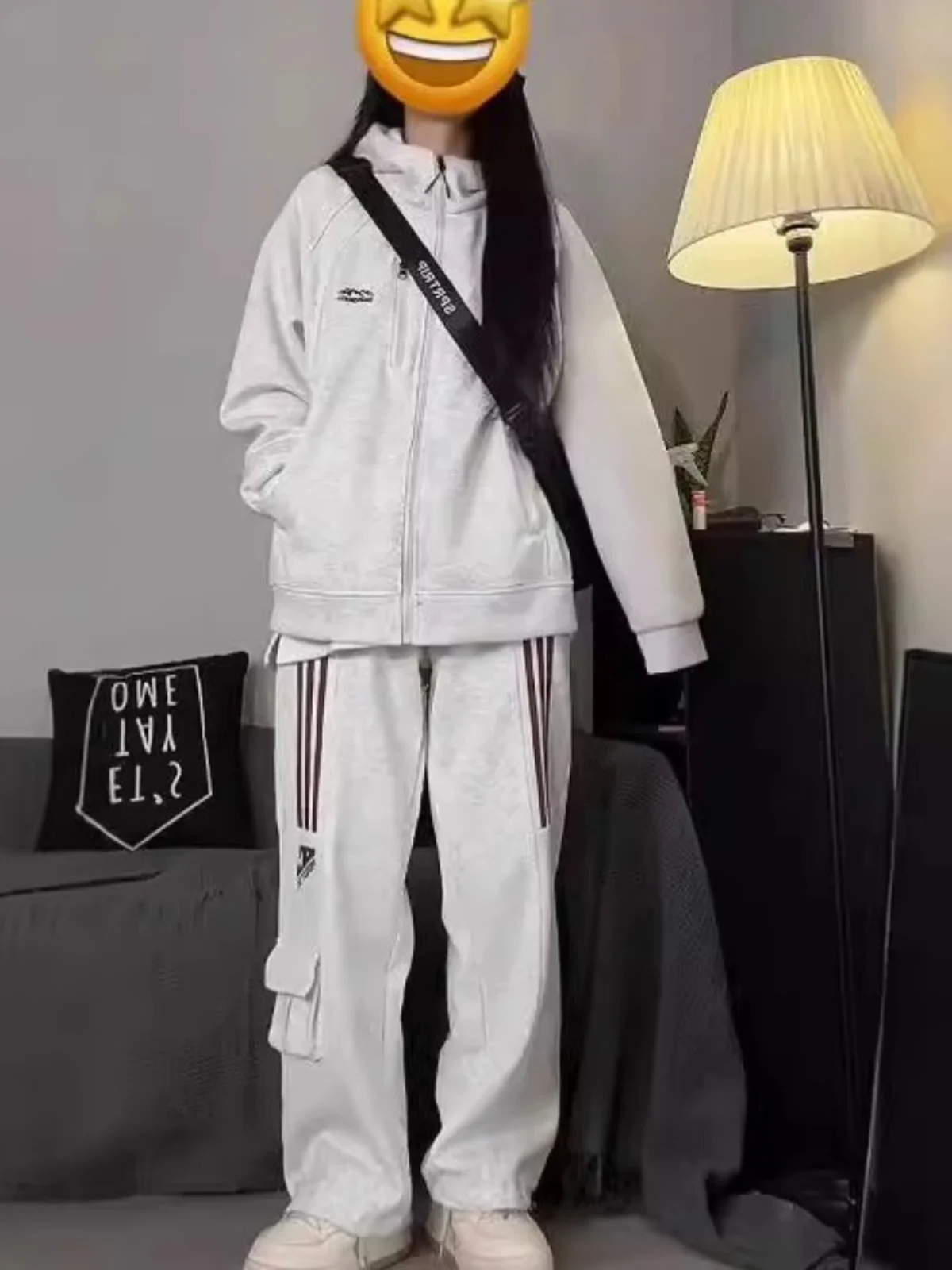 Nuova Felpa con Cappuccio e Ricamo Lettera 2025, Cardigan Aperto per Coppie, Versione Coreana Casual Oversize per Donna