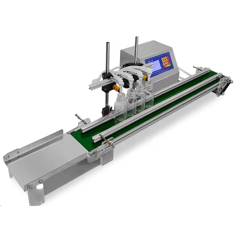 4H3200 Conveyor Belt Filling Machine Adjustable Filling Heads Peristaltic Pump for Beverage Chemical cos metic Liquid Bottling