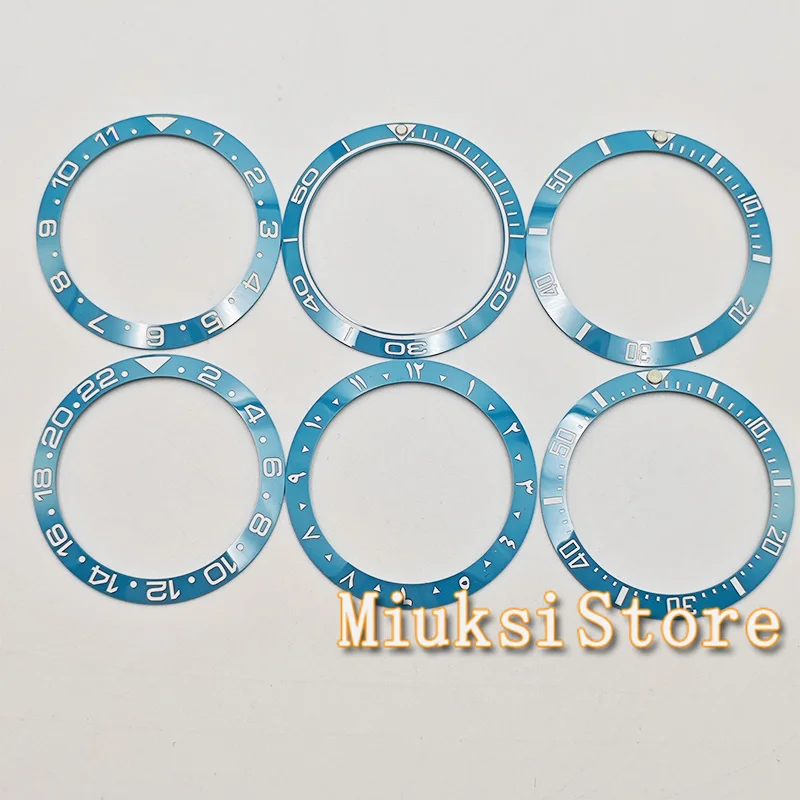 38mm sky blue high quality ceramics bezel insert fit 40mm watch case