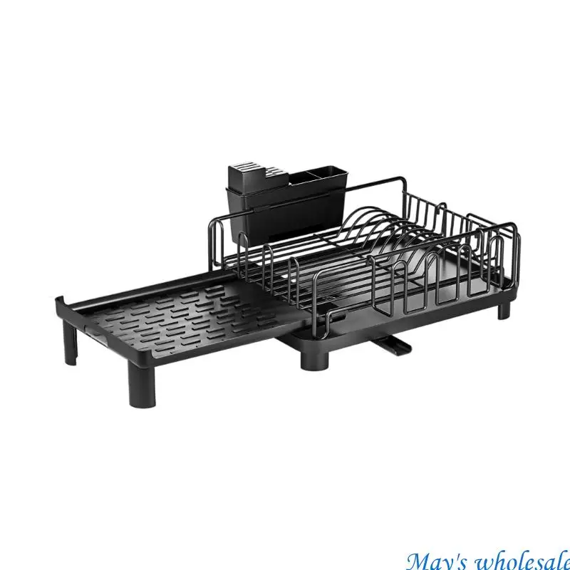 Space Saving Two Stage Dish Rack Highlighting Drain Structure and Tool Complimentary Assembly for Quick Installation 448A