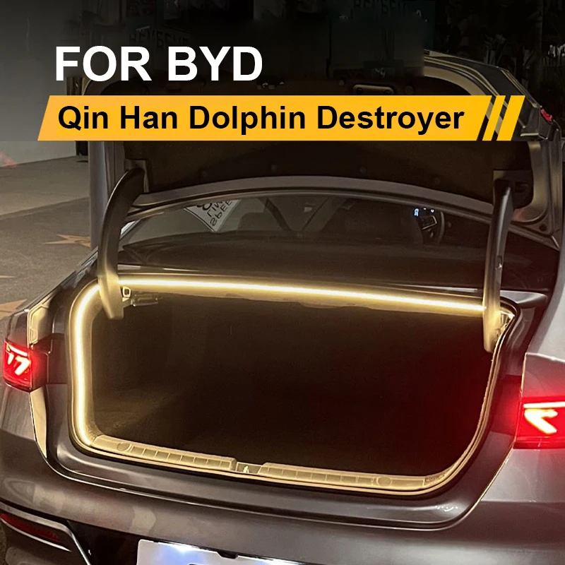 Customizable Car Trunk Light For BYD Qin Han Dolphin Destroyer Other Model Cuttable Interior Atmosphere Lights Car Accessories