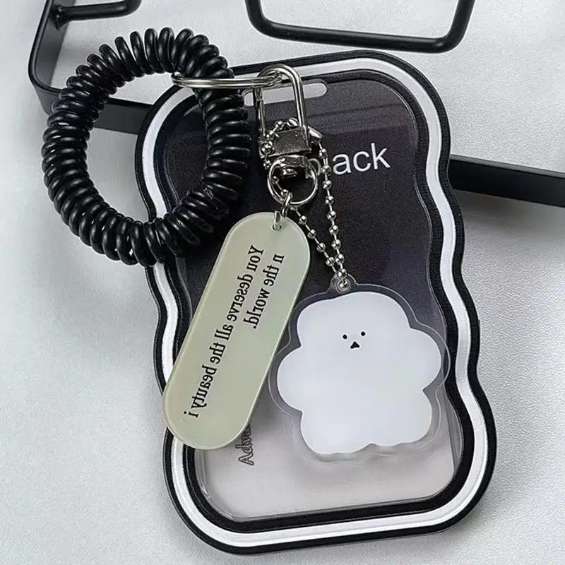 Cardholder Ins Transparent Cardholder Student Bus Campus Meal Card Star Chaser 3-inch Polaroid Spring Pendant Keychain