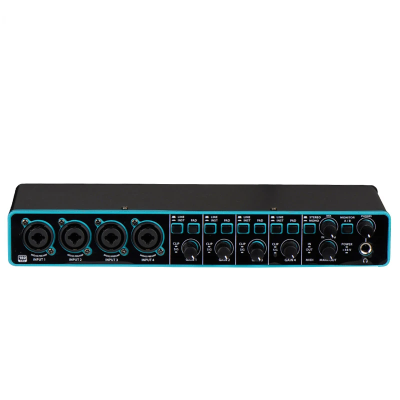 UMC404 Mini 4 Channel 4x4 24-Bit 192 KHz Mixer DJ Console Recording Sound Card Podcasting Studio Musical Instrument