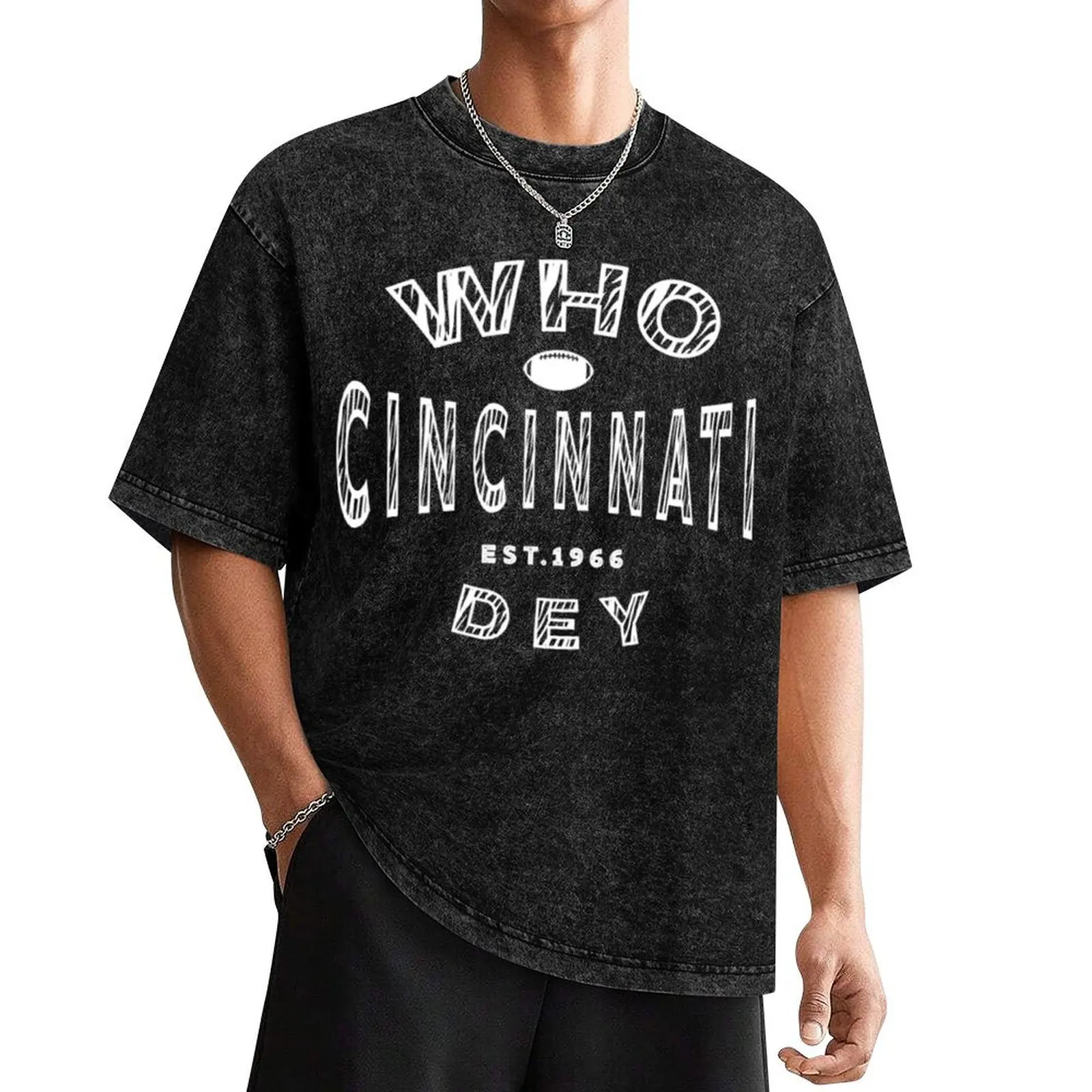 Cincinnati Bengals T-ShirtCincinnati - Who Dey T-Shirt funny gifts for a boy aesthetic clothes black t-shirts for men