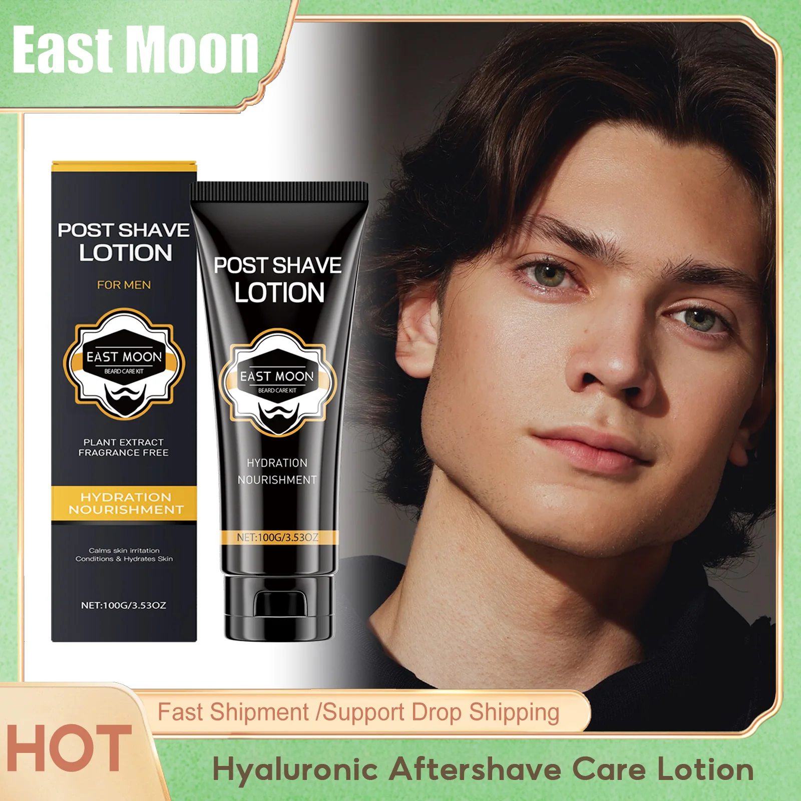 Hyaluronic Aftershave Lotion Improve Smooth Deep Moisturizing Repair Damaged Keep Hydrate Strengthen Roots Beard Skin Care Cream