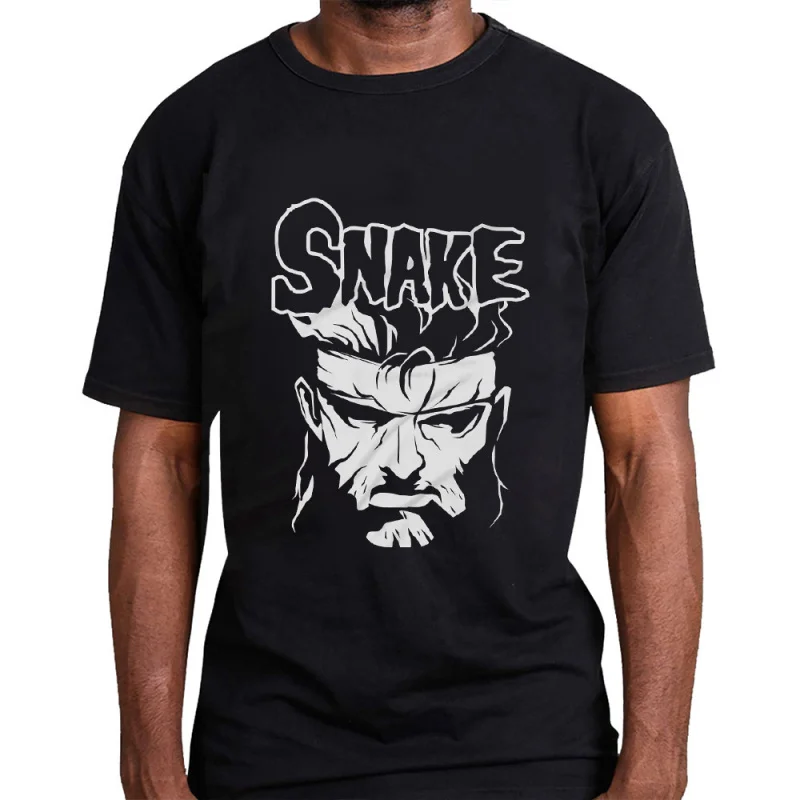 The Snake Ghost Metal Gear Solid Kojima videogame Gift t shirt 100% cotton MGS Big boss snake print Graphic clothes All size top
