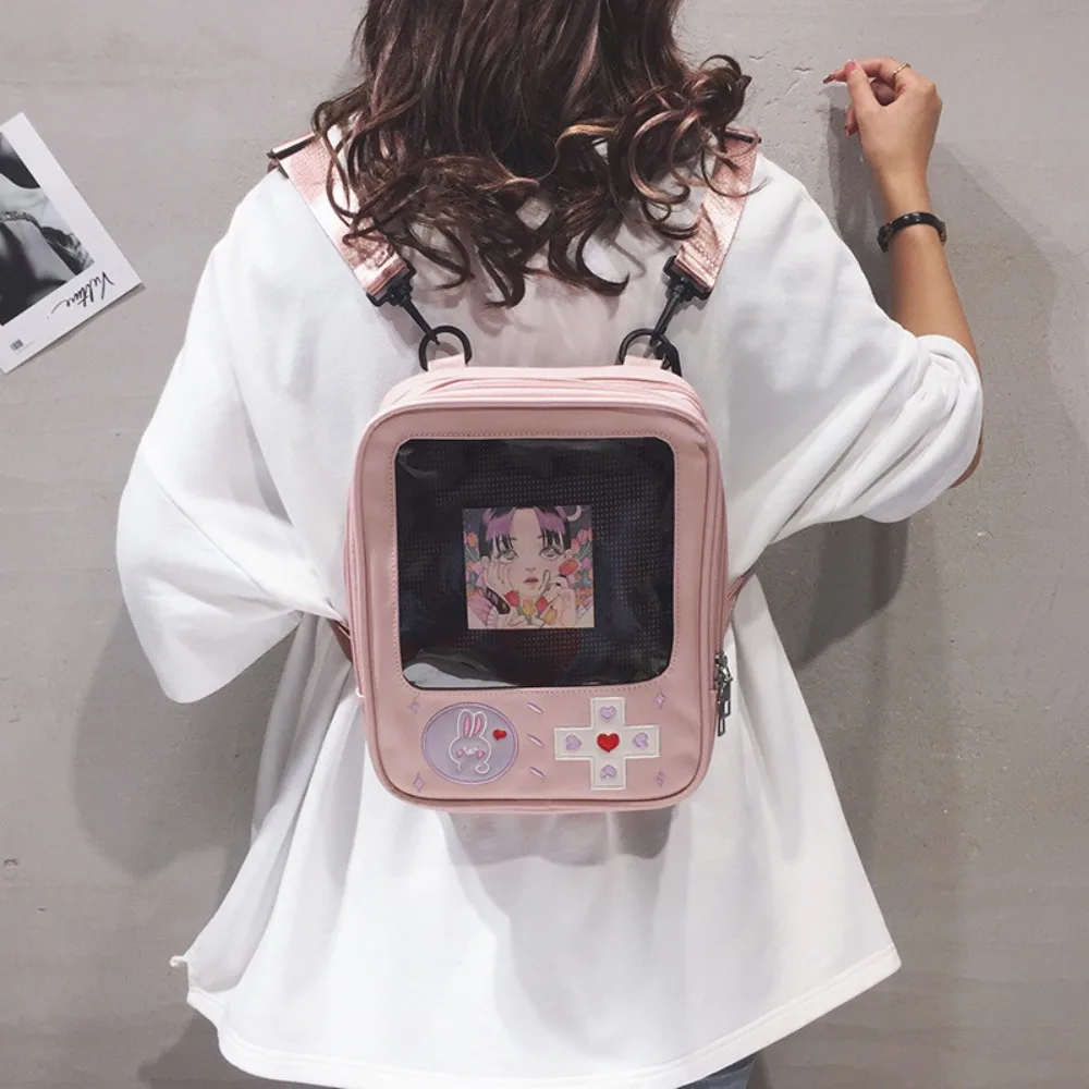 

Y2K милый прозрачный ItaBag женский рюкзак в стиле Лолиты Kawaii сумка на плечо для девочек DIY дисплей прозрачный карман японская кукла сумка-тоут