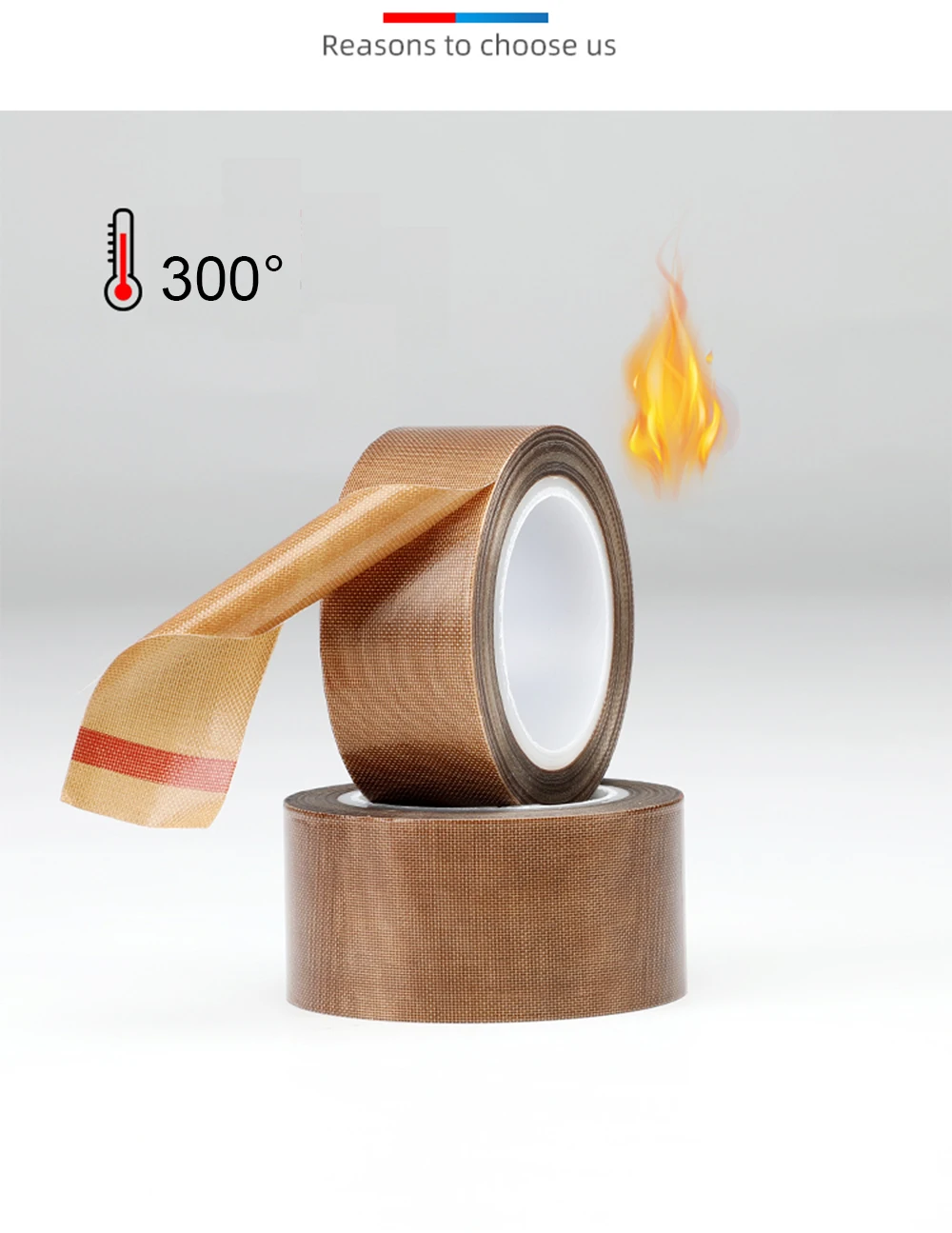 0.13/0.18mm 300 Degree High Temperature Resistance Adhesive Tape Cloth Heat Insulation Sealing Machine PTFE Tape