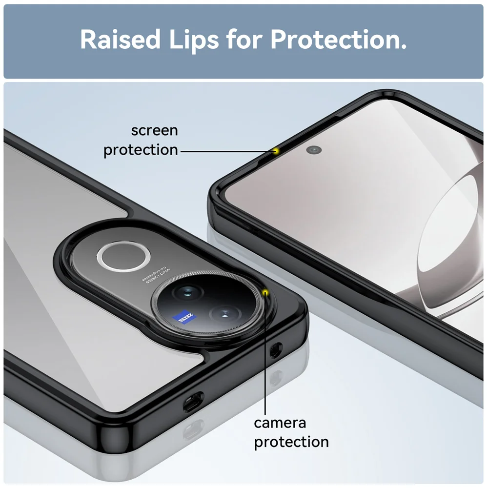 

For Vivo V50 5G Hard Backplane Soft Border Cover Phone Case For Vivo V50 V 50 VivoV50 Fashion PMMA + TPC Coque