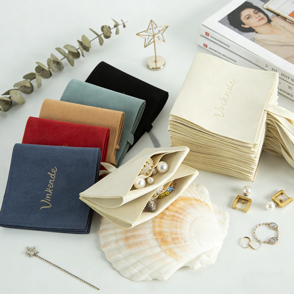 

Ювелирные изделия из микрофибры, замшевая бархатная сумка-конверт с веревкой для свадебных сувениров, подарочная вечеринка, упаковочная сумка, может персонализированный логотип