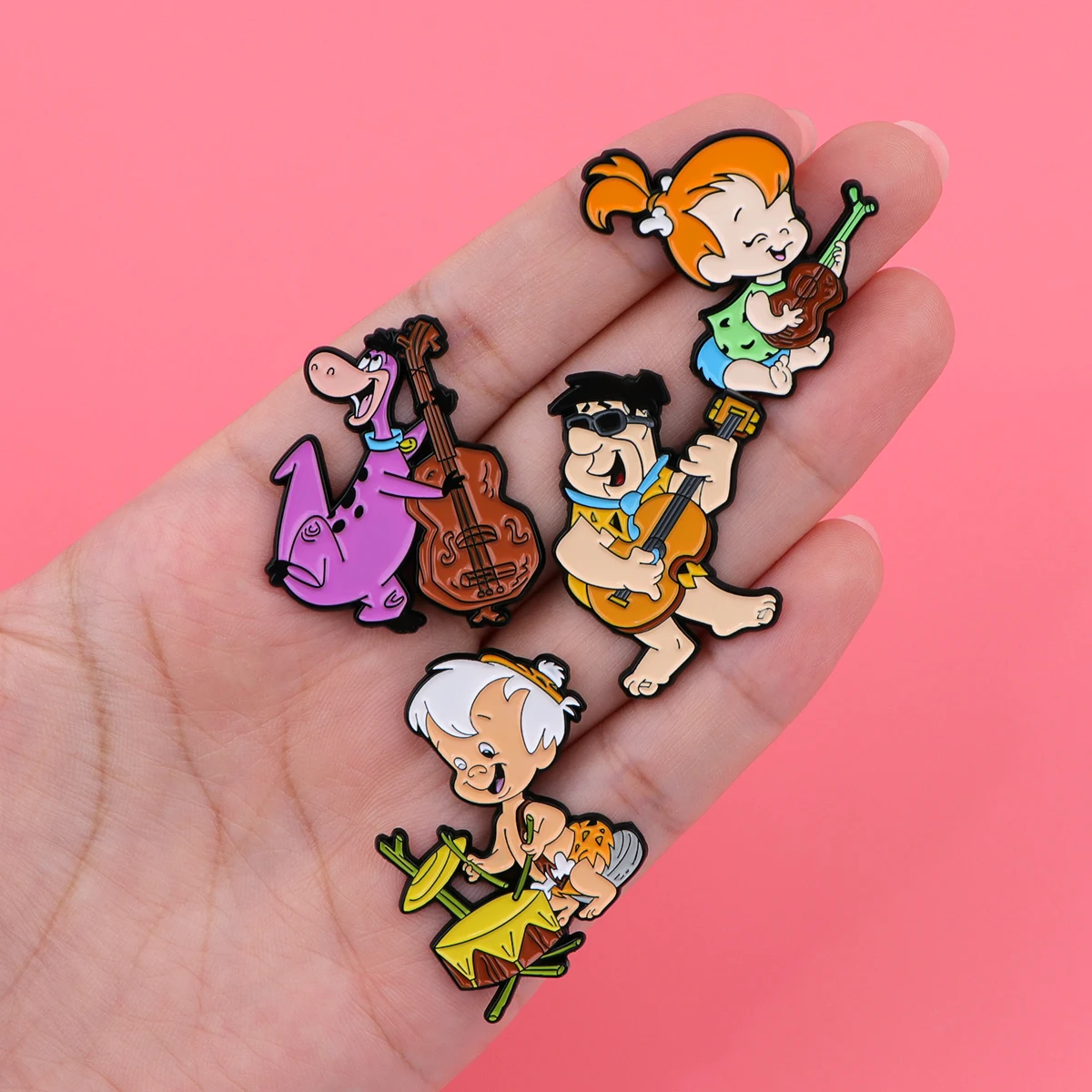 The Flintstones Enamel Pin anime figure Pin Metal Lapel Brooches For Backpack Clothes Hat Badge Jewelry Accessories Friend Gifts