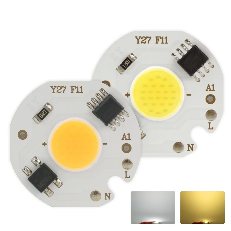 10 sztuk/partia LED COB Chip 3W 5W 7W 10W 220V inteligentny IC nie ma potrzeby sterownik LED żarówka lampy dla powodzi światła Spotlight... — zdjęcie 2