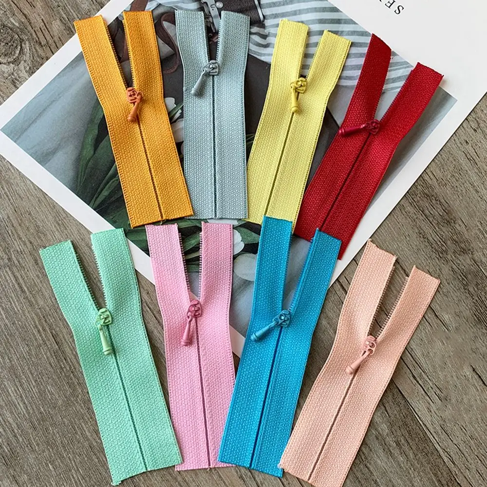 5pcs/set New 20 Colors DIY Clothes Accessory Garment Applique Handmade Sewing Scrapbooking Mini Zipper Doll Clothing Zippers