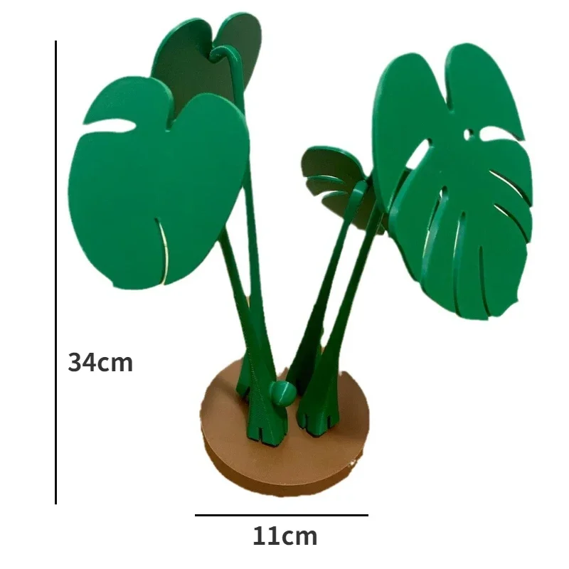 Monstera Coaster tanaman 3D dicetak magnetis daun hijau Coaster minuman ornamen tanaman buatan dekorasi rumah dalam ruangan