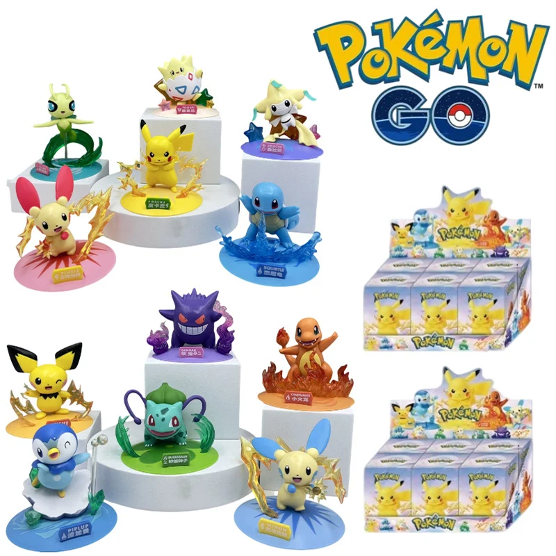 ขี้เล่น Pokemon กล่องตาบอดตัวเลข Pikachu Mewtwo ตุ๊กตา Gardevoir Sylveon อะนิเมะ Monster รุ่นเก็บเครื่องประดับของเล่นเด็กของขวัญ