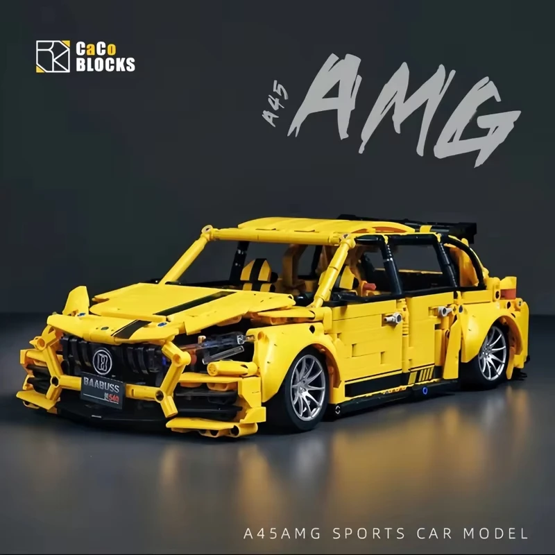 1870pcs Technical Yellow Speed Racing Building Blocks Sports Car C024 Model Assemble Bricks Toys birthday gift For Kids Adult
