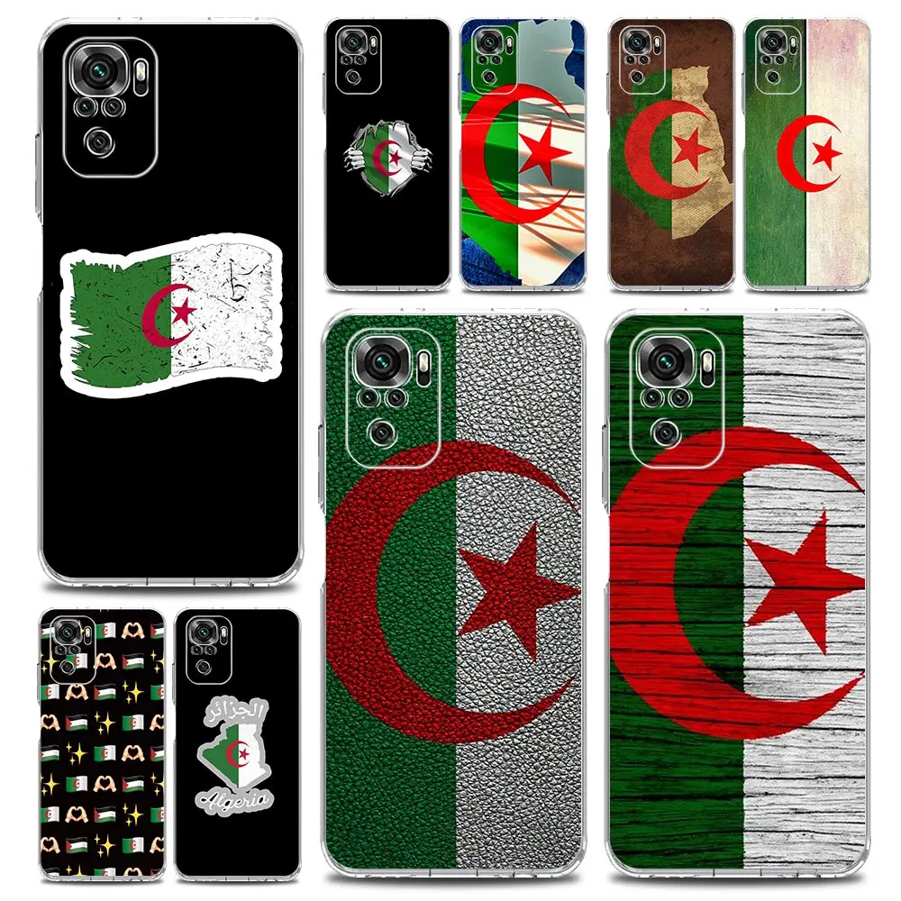 Algeria Flag Phone Case For Xiaomi Redmi Note 13 12 5G 9S 9 8 10 11 Pro Plus 4G 9T 13C 12C10C 9C 9A 7 Pro Clear Cover