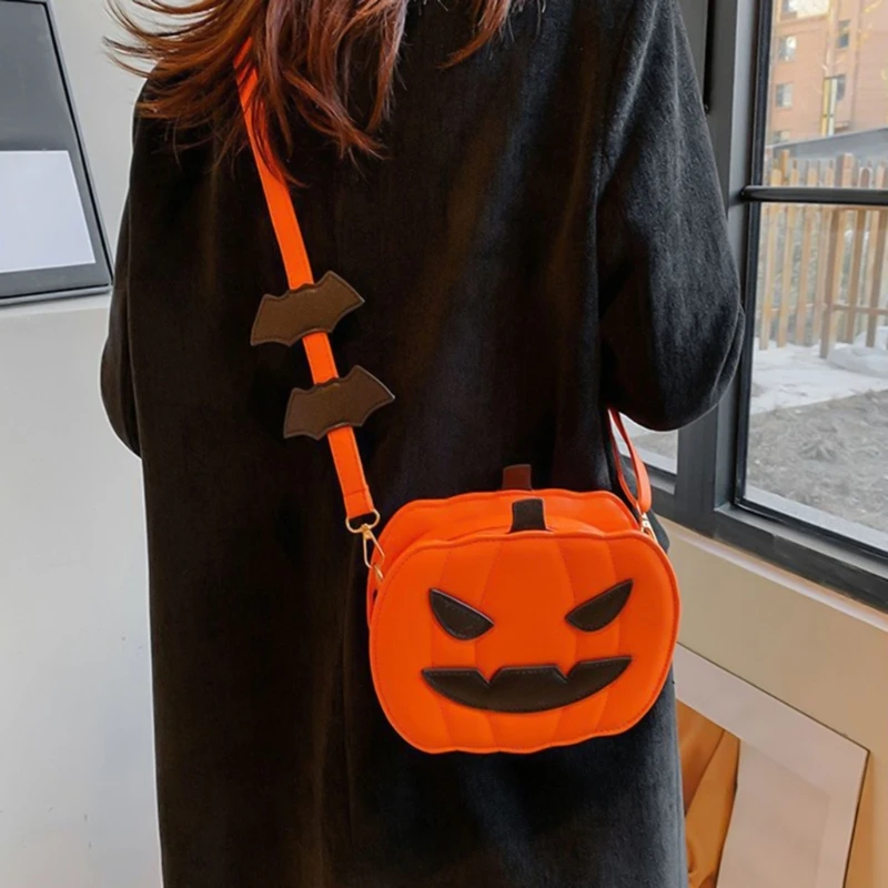 

Halloween Party Essential Pumpkin Shaped Handbag Stylish Shoulder Bag Crossobyd Purse for Evening Event