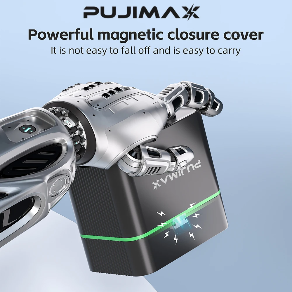 PUJIMAX 4/8/12 Slot AA Battery Charger for 1.5V Li-ion Rechargeable Battery Comprehensive Intelligent Charging Box+Type C Cable
