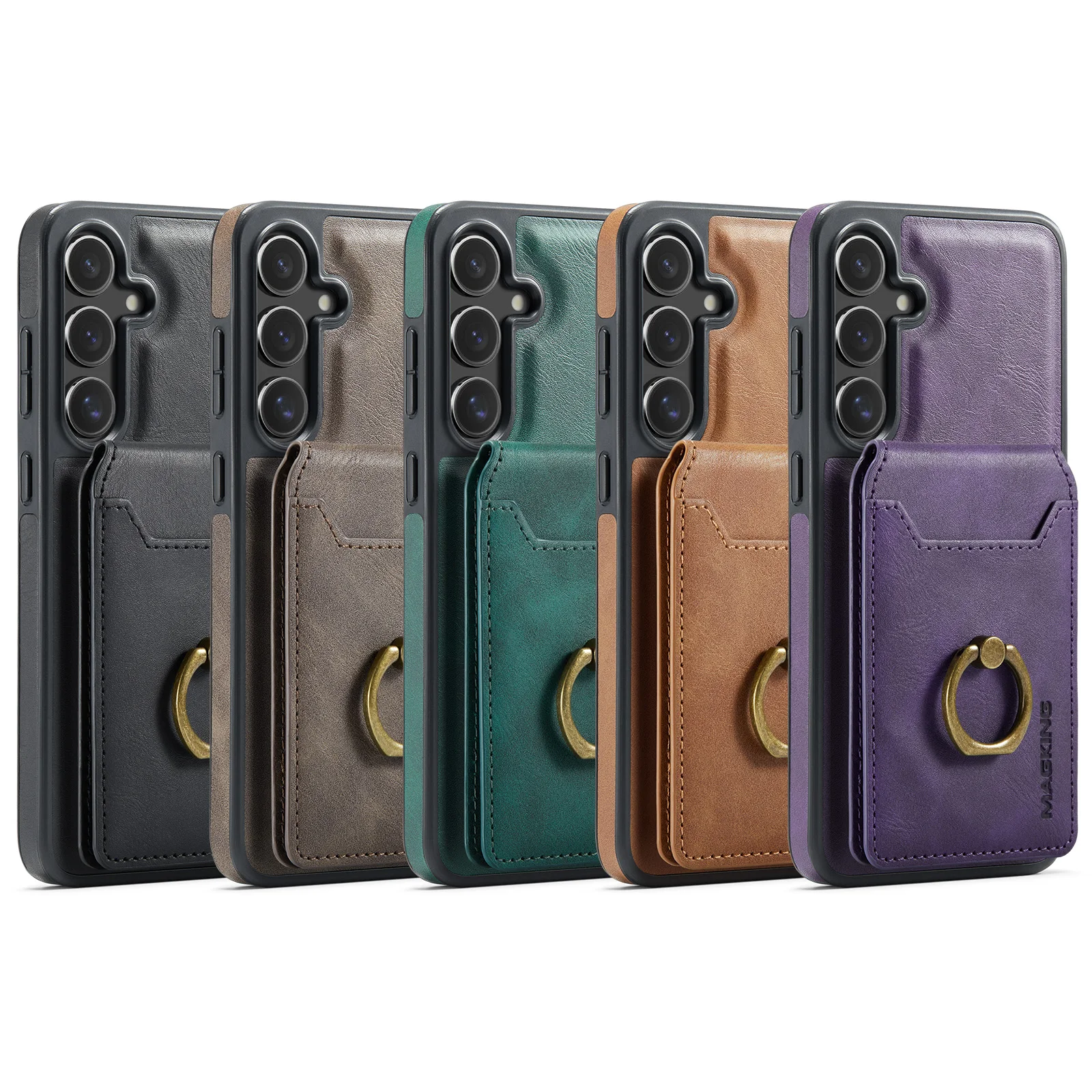 

Dxier magnetic card slot leather wallet bag Samsung phone case suitable for Samsung S23 S24 Plus S24 Ultra phone protective case