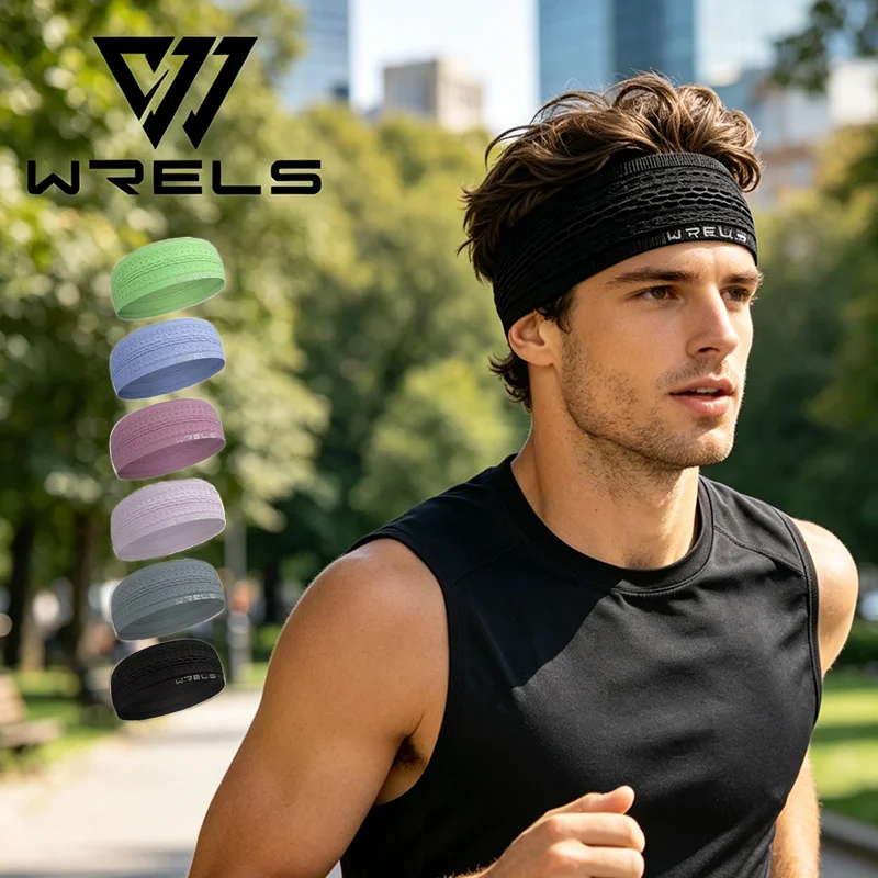 WRELS Basketball Headbands Sweat Wicking Running Fitness Outdoor Hair Band Anti Slip Quick Drying Cycling Yoga Hairbands