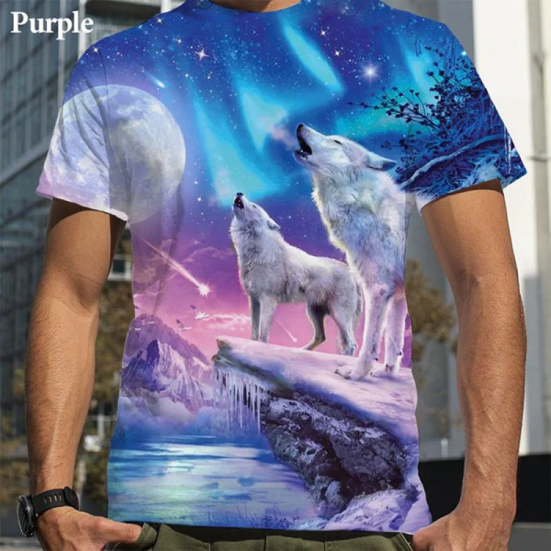 

Cool Fashion Wolf 3D Printed T Shirt Men Casual Short Sleeves Shirts