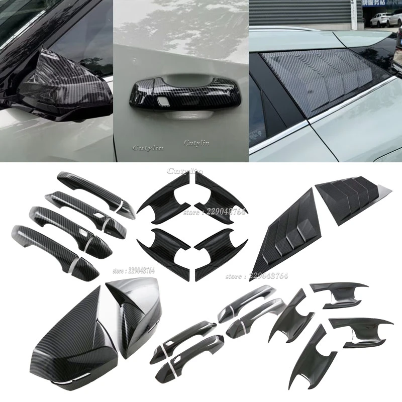 

For Geely Boyue Cool Cityray 2024 2025 ABS Carbonfiber Door Handle Bowl Cover Cup Cavity Trim Insert Garnish Car Accessories