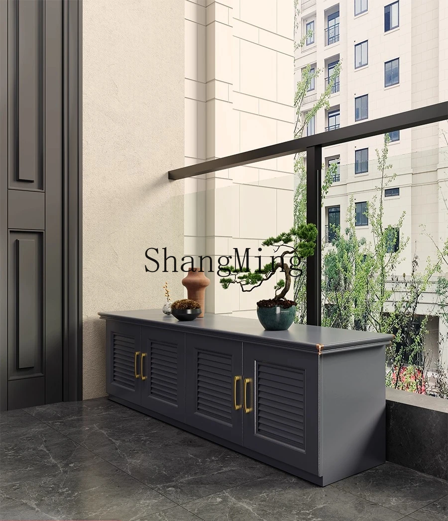 

FG Outdoor Aluminum Alloy Shoe Cabinet Stool Integrated Home Door Sitting Large Capacity Waterproof Storage Shoe Changing Stool