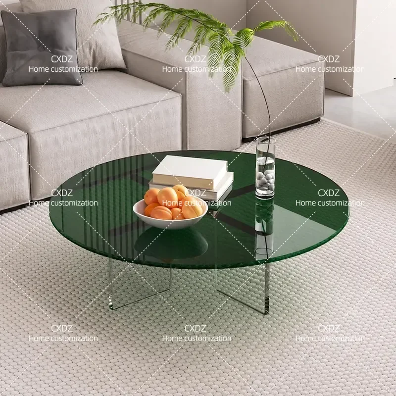 Minimalist Acrylic Side Table Modern Transparent Small Round Coffee Table Light Luxury Suspended Design for Living Room Sofa