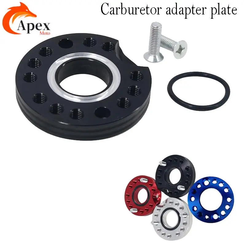 22mm/28mm Colorful CNC Carb Adjuster Carburetor Inlet Manifold Spinner Plate Adaptor For Pit Dirt Bikes Buggy