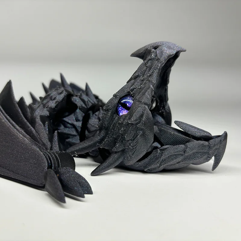 3D Printed Flexible Dragon with Wings Tabletop Decorative Ornament Birthday Gifts Fidget Toys For Adults Room Office Decoration