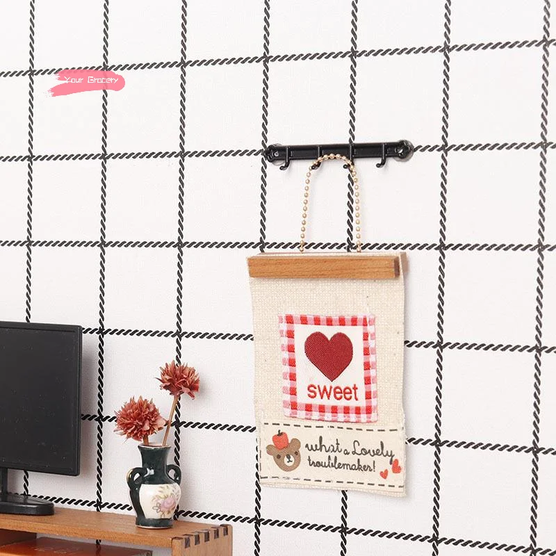 Leuke Mini Muur Opbergtas Hangende Zakken voor 1/12 Poppenhuis Thuis Scène Decoratie Micro Schaal Foto Props Poppenhuis Accessorie