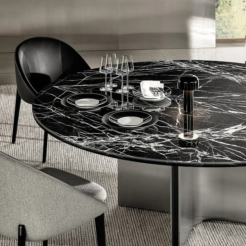 Round Table Rotating round Household Living Room Villa Dining Tables and Chairs Set
