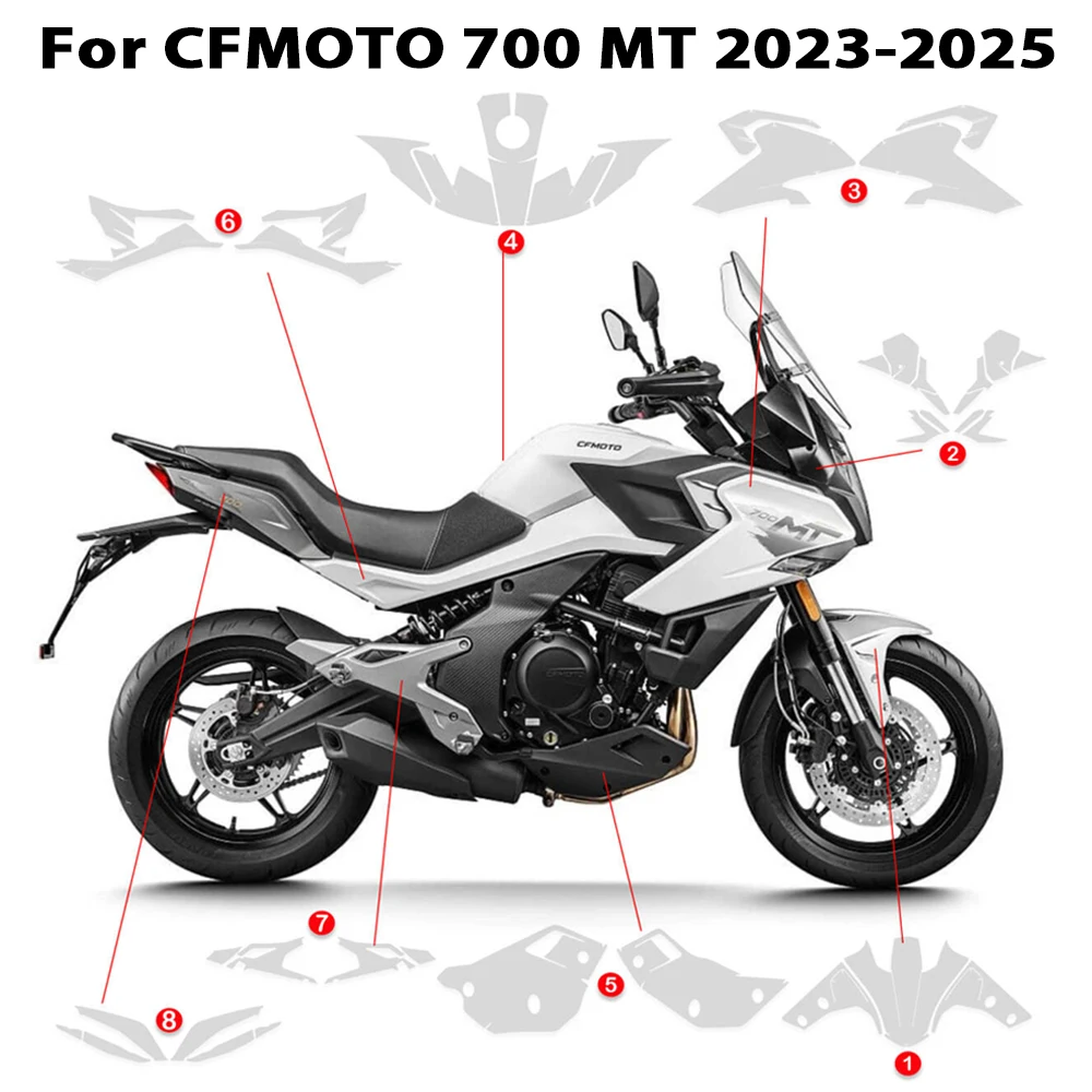 

Для CFMOTO 700 MT мотоциклетная защитная пленка из ТПУ для краски 700MT защита от царапин обтекатель PPF защитная пленка для бака MT700 2025
