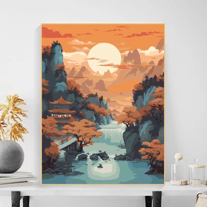 

1-0134 Winter Snowy Trees Oil Painting, Realistic Forest Landscape Artwork, Home Wall Decor