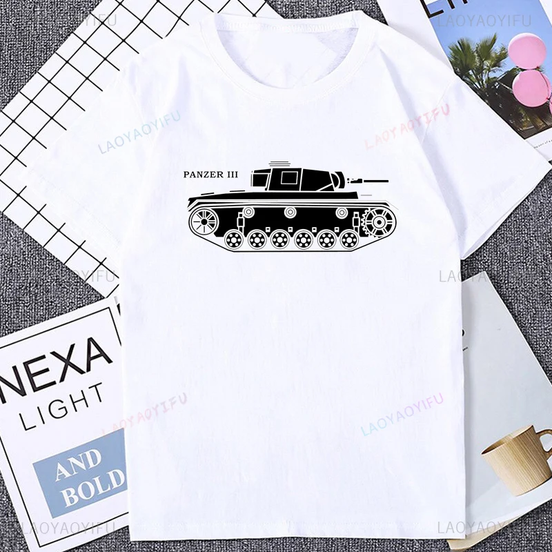 Germany Panzer 3 World War 2 Vintage Tank Tshirt Casual Fashion Harajuku Short Sleeve Military Fan Gift T Shirt Cotton Tee